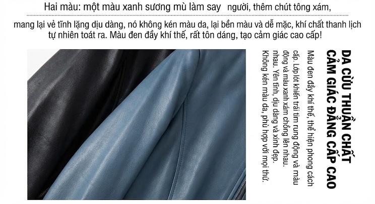 Áo Khoác Blazer Nữ Da Thật Dáng Ngắn Chiết Eo chi tiết 8