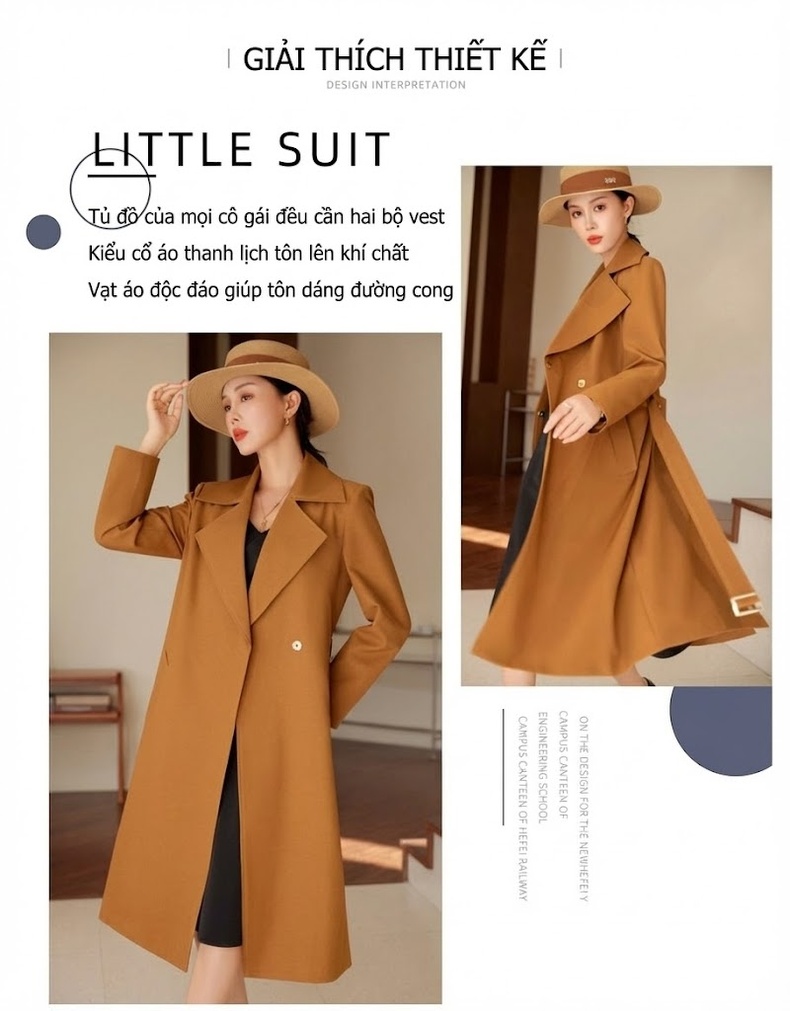 Áo Blazer Nữ Dáng Dài Thắt Eo Phong Cách Hàn Quốc chi tiết 4