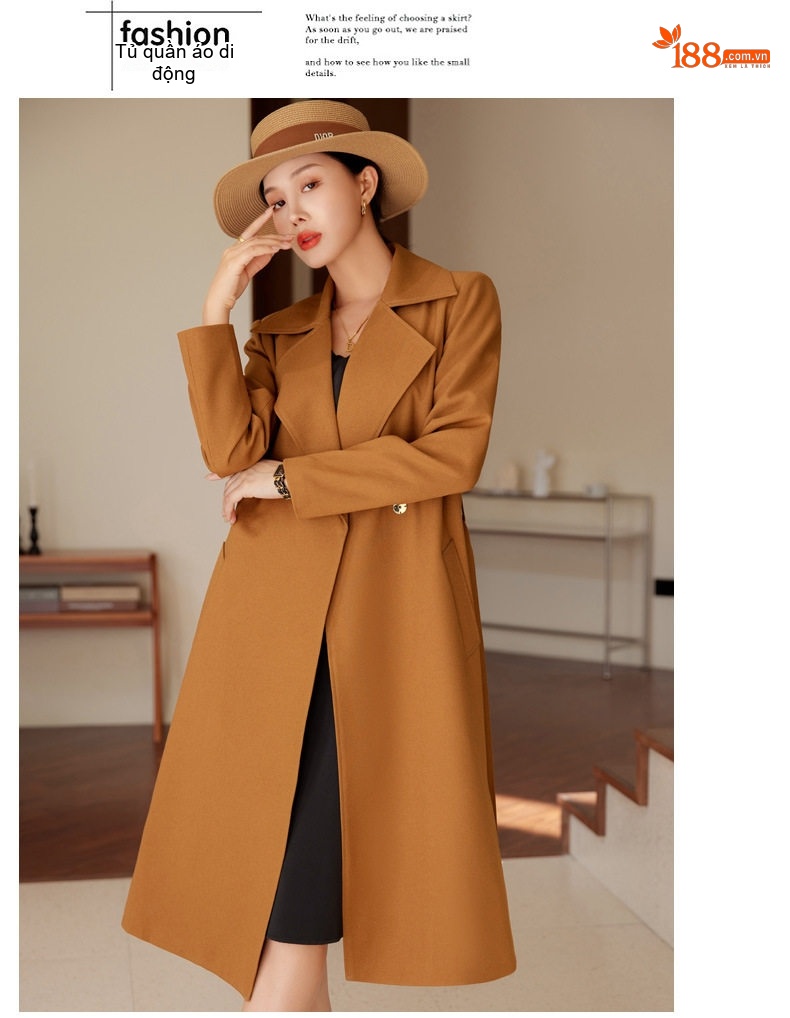 Áo Blazer Nữ Dáng Dài Thắt Eo Phong Cách Hàn Quốc chi tiết 21