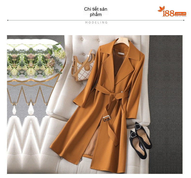 Áo Blazer Nữ Dáng Dài Thắt Eo Phong Cách Hàn Quốc chi tiết 26