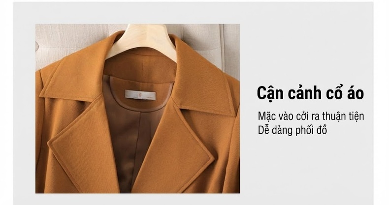 Áo Blazer Nữ Dáng Dài Thắt Eo Phong Cách Hàn Quốc chi tiết 27