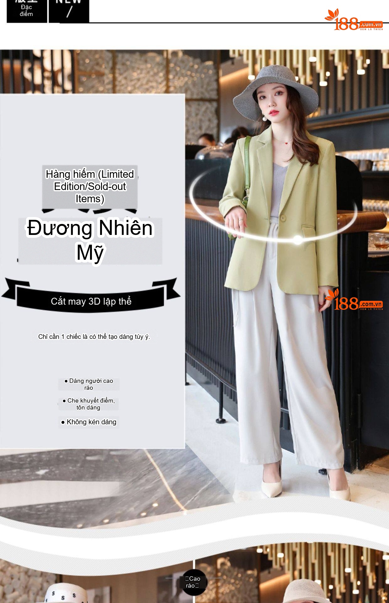 Áo Khoác Blazer Nữ Phong Cách Hàn Quốc Thiết Kế Thanh Lịch Màu Xanh Lá, Hồng, Đen, Kem chi tiết 3
