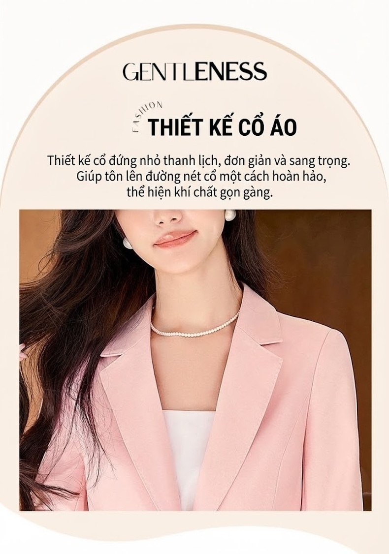 Áo Khoác Blazer Nữ Tay Lỡ Dáng Ôm Phong Cách Hàn Quốc Màu Trắng, Hồng, Kem, Xanh Nhạt chi tiết 3