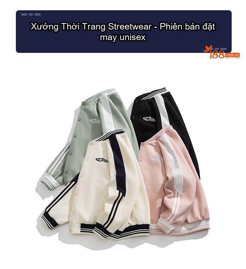 Áo Khoác Bomber Dáng Rộng Unisex Phong Cách Hàn Quốc Màu Trắng Kem, Đen, Xanh Mint, Hồng chi tiết 3
