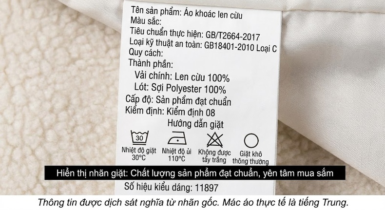 Áo Khoác Bomber Nam 100% Lông Cừu Cổ Trụ Khóa Kéo Dáng Trung Niên Màu Xám chi tiết 21