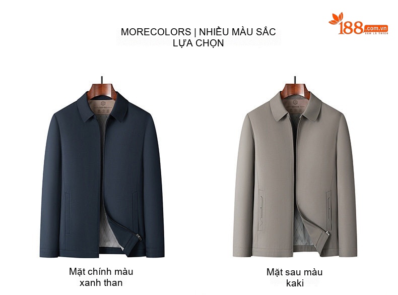 Áo Khoác Bomber Nam Cổ Bẻ Mỏng Nhẹ Phong Cách Doanh Nhân Màu Xanh Navy, Đen chi tiết 7