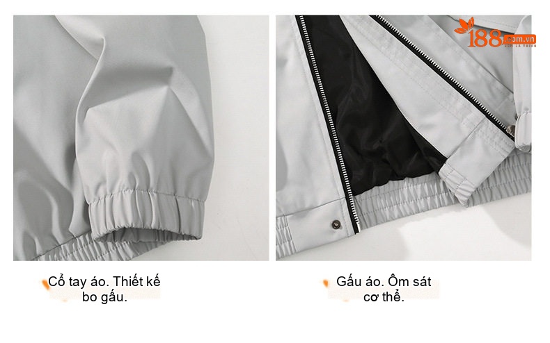 Áo Khoác Bomber Nam Cổ Bẻ Tay Bo Chun Phong Cách Quốc Triều Màu Đỏ, Đen, Xám... chi tiết 13