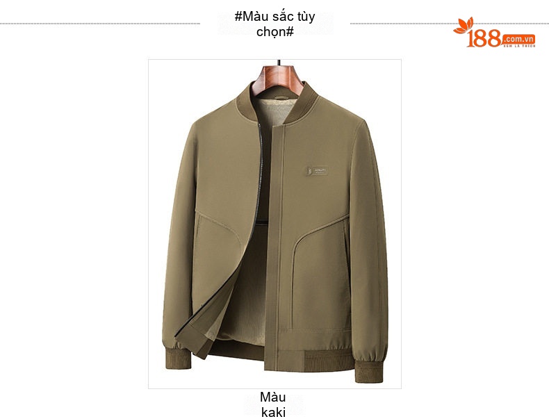 Áo khoác bomber nam cổ bóng chày chất liệu nỉ chi tiết 6