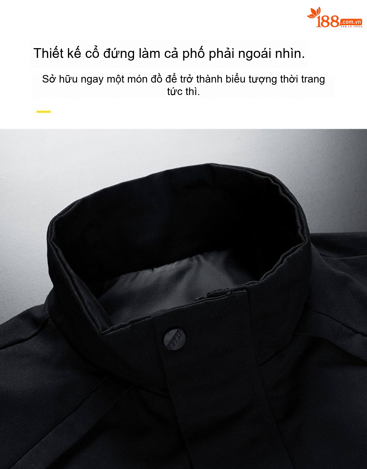 Áo Khoác Bomber Nam Cổ Trụ Dáng Ôm Màu Đen, Xanh Lá, Kem chi tiết 5