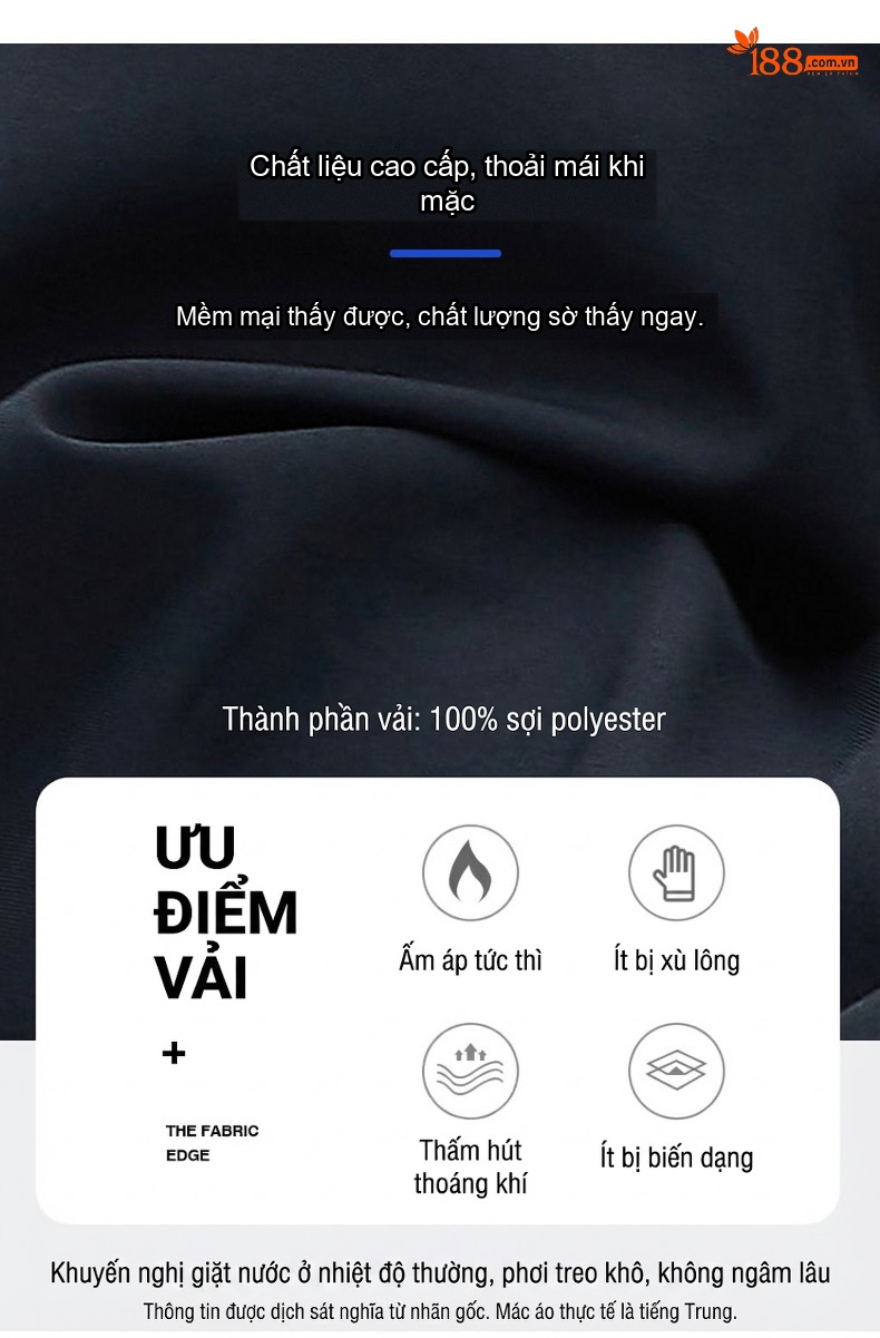 Áo Khoác Bomber Nam Cổ Trụ Dáng Ôm Màu Đen, Xanh Lá, Kem chi tiết 29