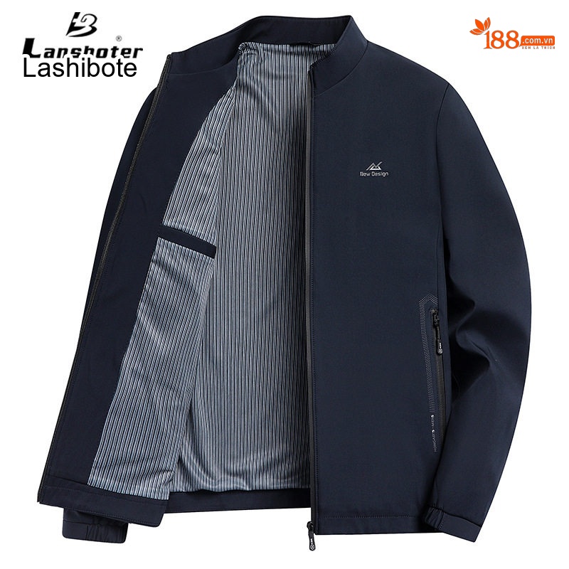 Áo Khoác Bomber Nam Cổ Trụ Dáng Ôm Vừa Vặn Phong Cách Doanh Nhân Màu Xám, Xanh Navy, Đen