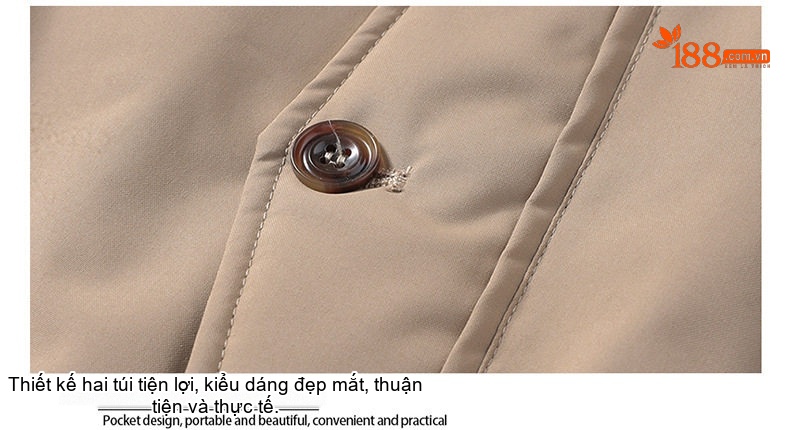 Áo Khoác Bomber Nam Cổ Trụ Dáng Rộng Màu Xám, Be chi tiết 4