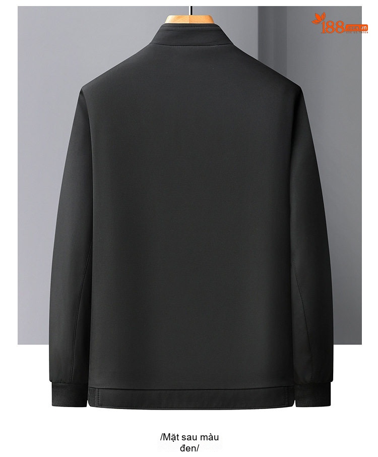 Áo Khoác Bomber Nam Cổ Trụ Mỏng Nhẹ Màu Xám, Xanh Navy, Đen chi tiết 12