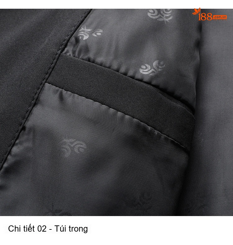 Áo Khoác Bomber Nam Cổ Trụ Mỏng Nhẹ Màu Xám, Xanh Navy, Đen chi tiết 21
