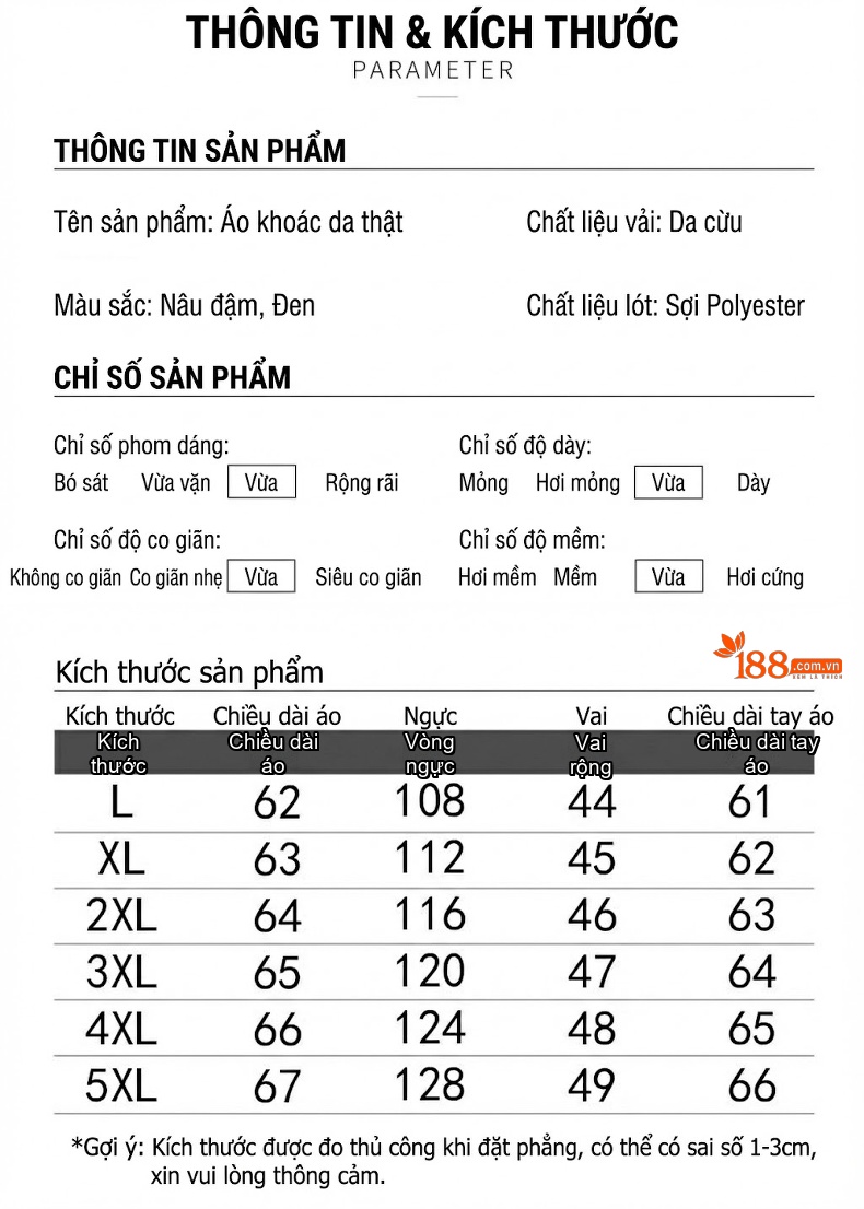 Áo Khoác Bomber Nam Da Cừu Thật Cổ Tròn Màu Đen, Nâu chi tiết 5