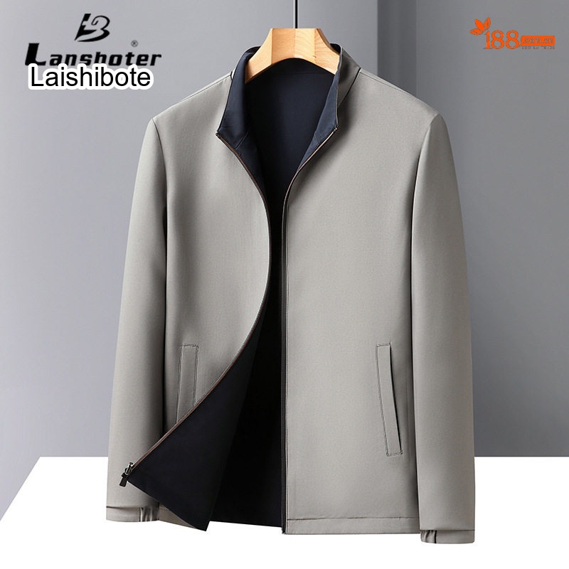 Áo Khoác Bomber Nam Hai Mặt Dáng Đứng Cổ Trụ Màu Xanh Navy, Xám, Đen, Đỏ