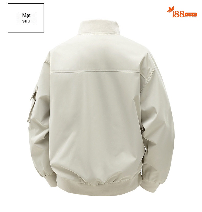 Áo Khoác Bomber Nam Lót Lông Cừu Non Dày Dặn Phong Cách Mỹ Màu Be, Xanh, Đen chi tiết 9