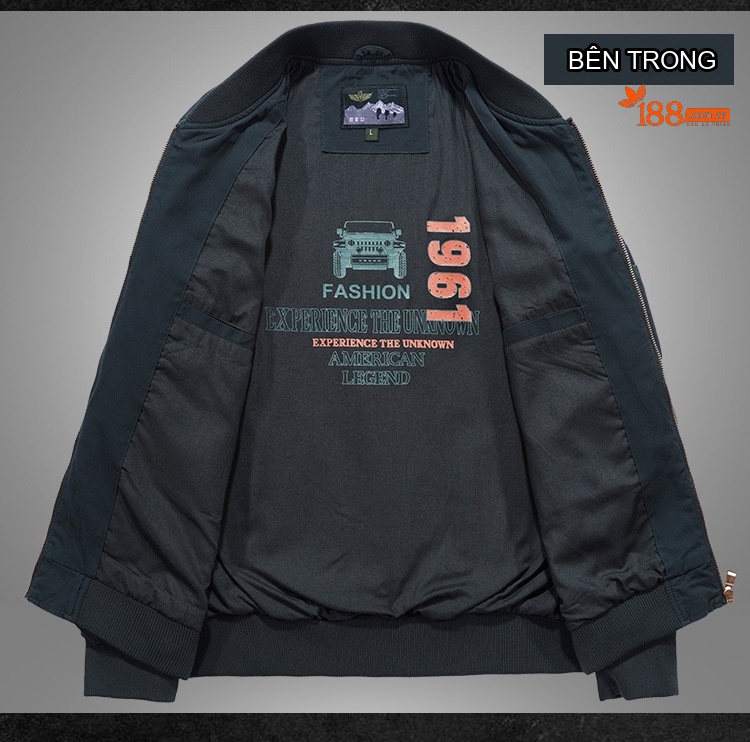 Áo Khoác Bomber Nam Mỏng Nhẹ Phong Cách Hàn Quốc Dáng Rộng Màu Be, Xanh Olive, Xanh Navy chi tiết 7