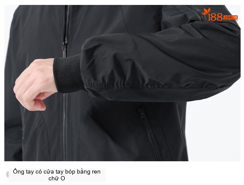 Áo Khoác Bomber Nam Thu Đông Dáng Rộng Phong Cách Phi Công Màu Đen, Xanh Olive chi tiết 10