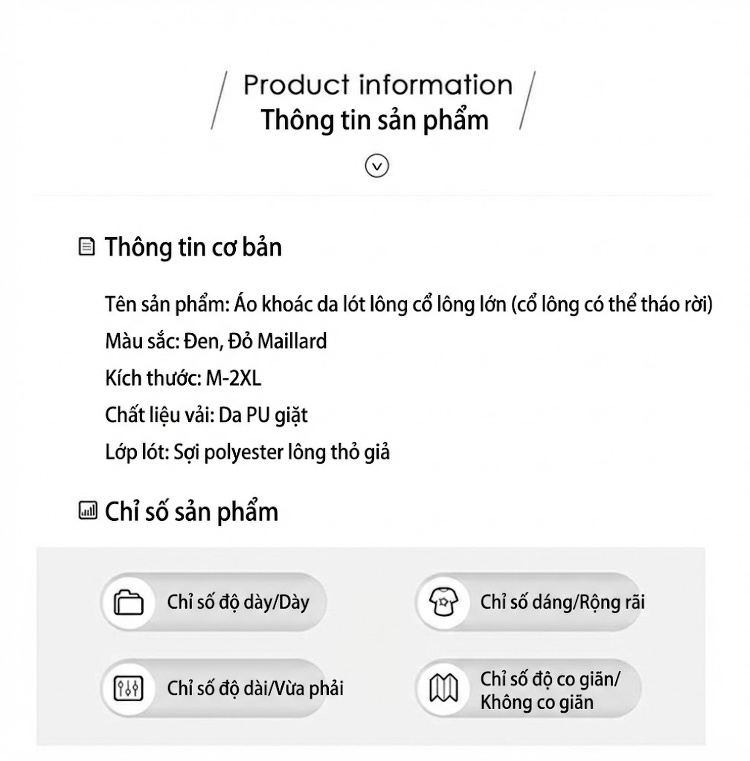 Áo Khoác Bomber Nữ Da Bóng Lót Lông Cừu Non Cổ Lông To Dáng Ngắn Màu Nâu, Đen chi tiết 18