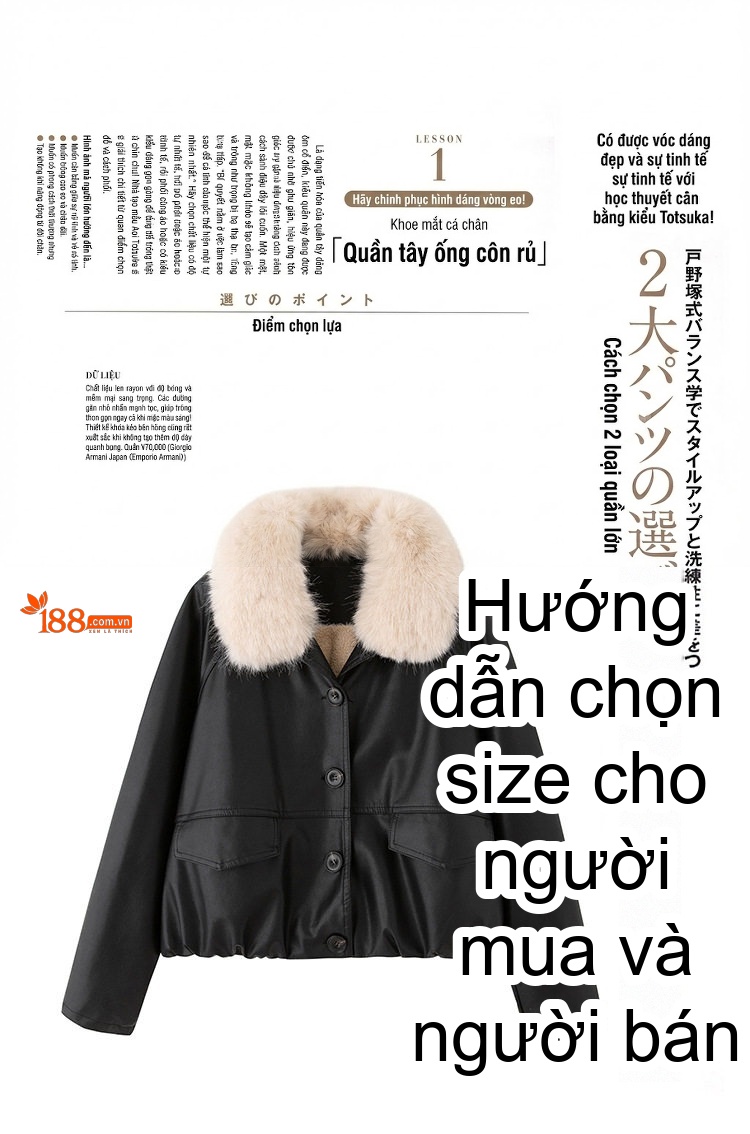 Áo Khoác Bomber Nữ Da Bóng Lót Lông Cừu Non Cổ Lông To Dáng Ngắn Màu Nâu, Đen chi tiết 5