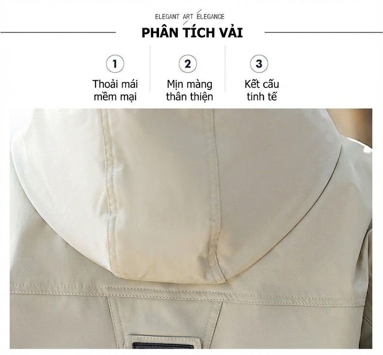 Áo Khoác Bomber Nữ Lửng Dáng Rộng Có Mũ Trùm Đầu Màu Đen, Kem, Đỏ chi tiết 7