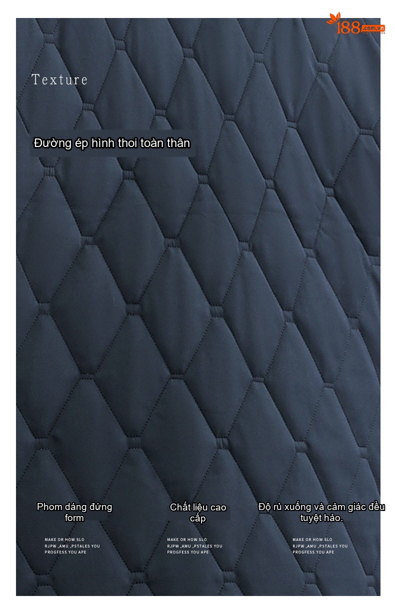 Áo Khoác Bông Dáng Dài Trung Niên Cổ Bẻ Lót Bông Giữ Ấm Màu Xanh Navy, Xám chi tiết 4