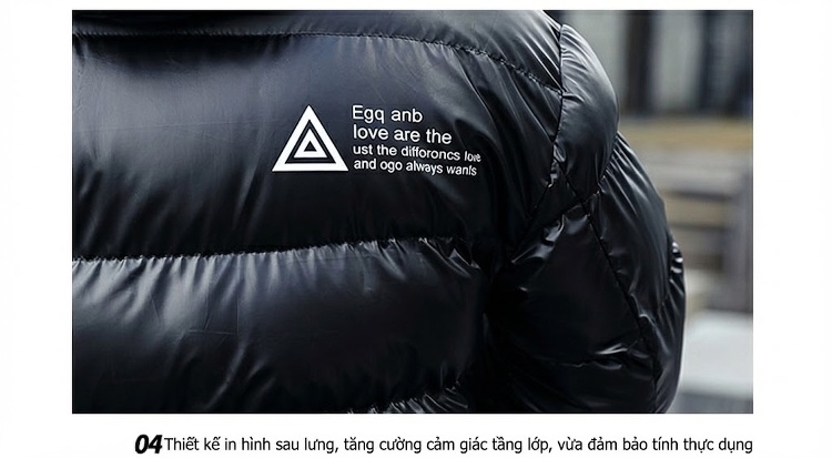 Áo Khoác Bông Nam Bề Mặt Bóng Loáng Mũ Trùm Đầu Kiểu Hàn Quốc Thời Trang Màu Đen, Bạc chi tiết 24