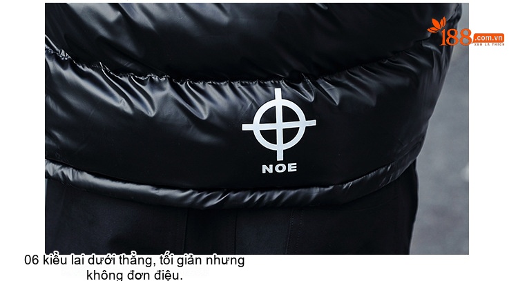 Áo Khoác Bông Nam Bề Mặt Bóng Loáng Mũ Trùm Đầu Kiểu Hàn Quốc Thời Trang Màu Đen, Bạc chi tiết 26