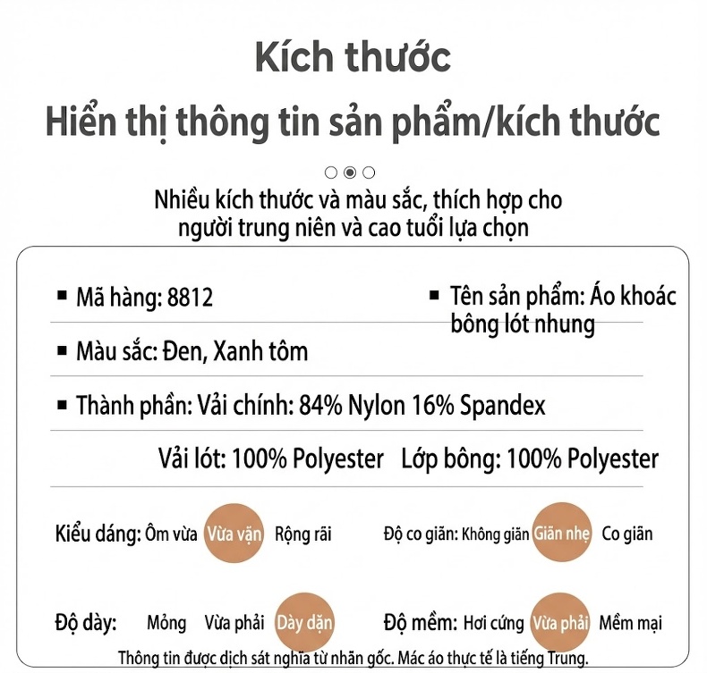 Áo Khoác Bông Nam Dáng Ngắn Cổ Lông Lót Lông Dày Dặn Phong Cách Doanh Nhân Màu Đen, Xanh Navy chi tiết 15