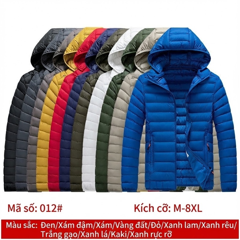 Áo Khoác Bông Nam Dáng Rộng Có Mũ Trùm Đầu Giữ Ấm Cotton Màu Đen, Xám, Trắng, Xanh Rêu... chi tiết 18