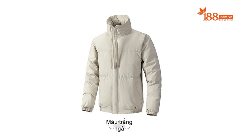 Áo Khoác Cặp Đôi Cổ Trụ Mùa Đông Cotton Dày Dặn Màu Be, Đen, Xám, Xanh Lá... chi tiết 11