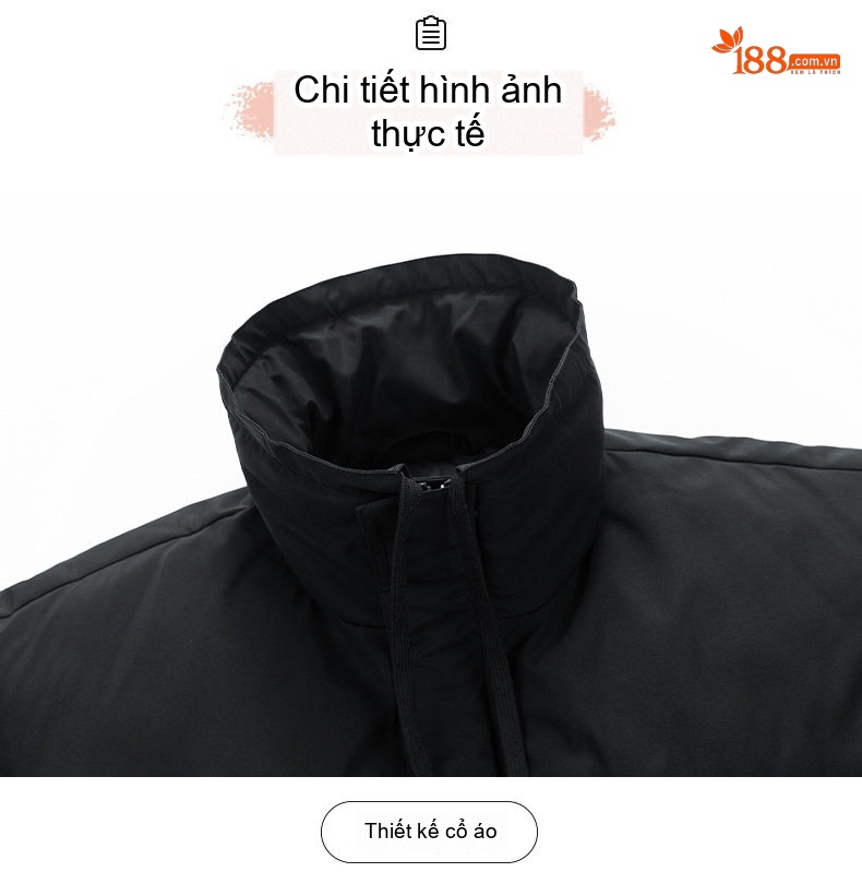 Áo Khoác Cặp Đôi Cổ Trụ Mùa Đông Cotton Dày Dặn Màu Be, Đen, Xám, Xanh Lá... chi tiết 20