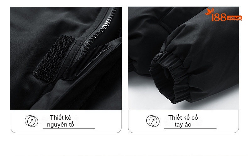 Áo Khoác Cặp Đôi Cổ Trụ Mùa Đông Cotton Dày Dặn Màu Be, Đen, Xám, Xanh Lá... chi tiết 7