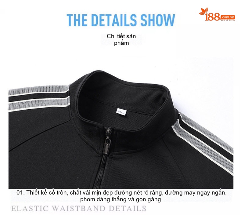 Áo Khoác Cardigan Nam Dáng Rộng Cổ Trụ Phong Cách Thể Thao Màu Xám, Đen, Xanh Lá, Xanh Dương... chi tiết 15