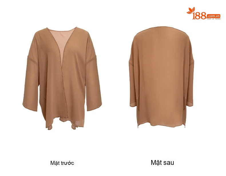 Áo Khoác Cardigan Nữ Mỏng Nhẹ Chống Nắng Kiểu Âu Mỹ Chất Liệu Tuyết Vải Voan Màu Đen, Hồng, Nâu chi tiết 8