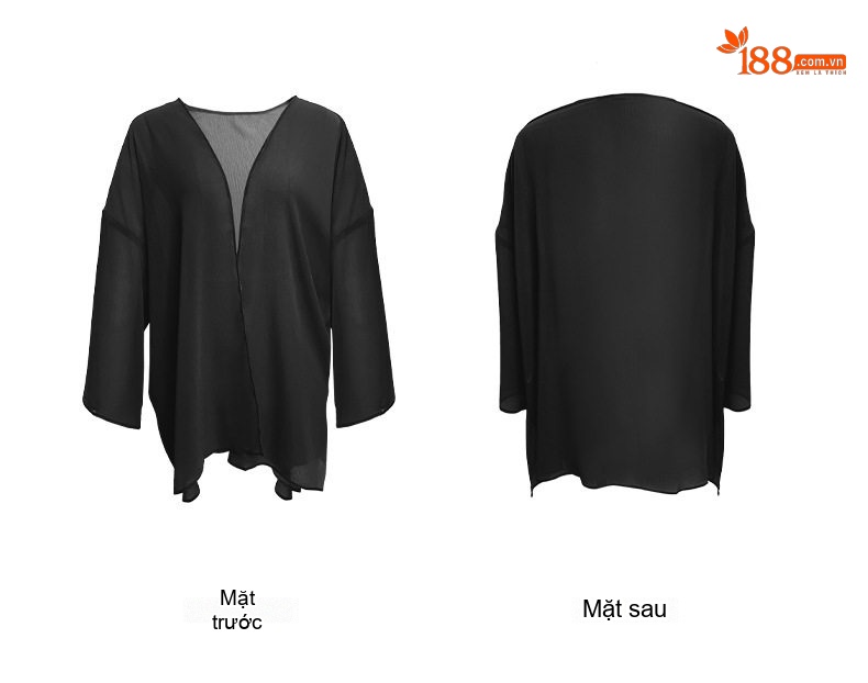 Áo Khoác Cardigan Nữ Mỏng Nhẹ Chống Nắng Kiểu Âu Mỹ Chất Liệu Tuyết Vải Voan Màu Đen, Hồng, Nâu chi tiết 9