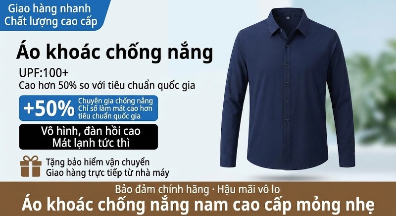 Áo Khoác Chống Nắng Nam Không Đường May Co Giãn Cổ Bẻ Siêu Mỏng Màu Xám