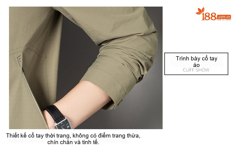 Áo Khoác Công Sở Nam Cổ Bẻ Tay Lỡ Mỏng Nhẹ Màu Be, Xanh Navy chi tiết 21