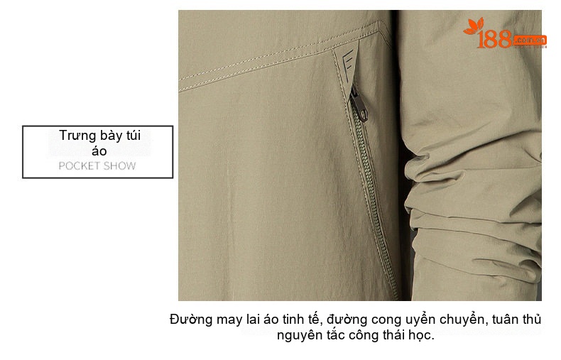 Áo Khoác Công Sở Nam Cổ Bẻ Tay Lỡ Mỏng Nhẹ Màu Be, Xanh Navy chi tiết 22