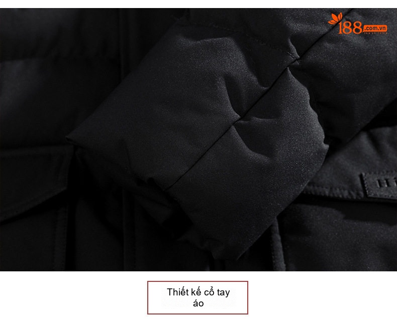 Áo Khoác Cotton Nam Dáng Dài Cỡ Lớn Có Mũ Trùm Đầu Lông To Dày Dặn Màu Đen, Xanh Navy, Xanh Rêu chi tiết 18
