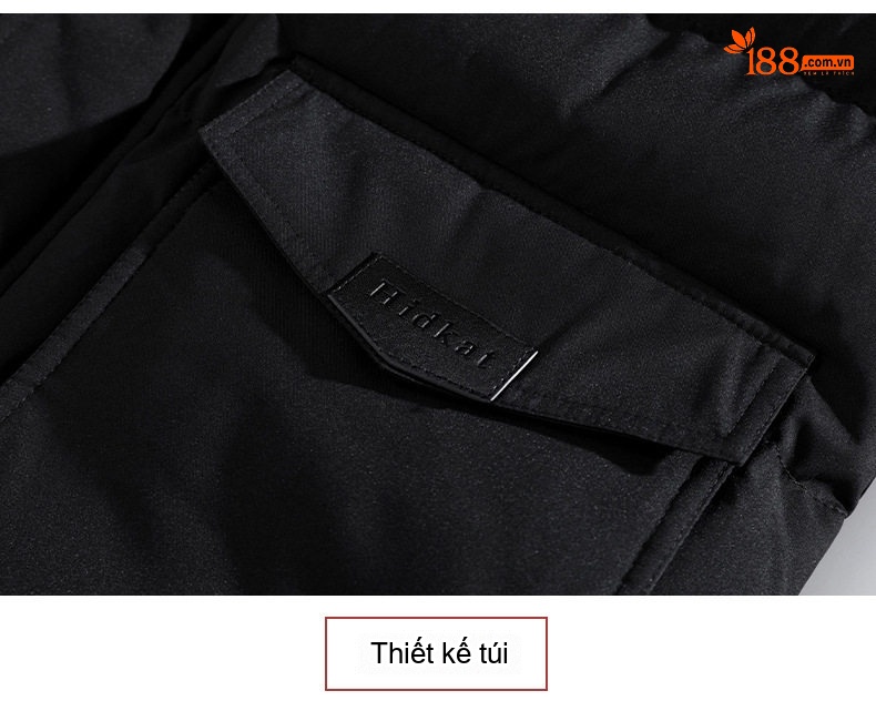 Áo Khoác Cotton Nam Dáng Dài Cỡ Lớn Có Mũ Trùm Đầu Lông To Dày Dặn Màu Đen, Xanh Navy, Xanh Rêu chi tiết 19