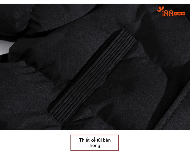 Áo Khoác Cotton Nam Dáng Dài Cỡ Lớn Có Mũ Trùm Đầu Lông To Dày Dặn Màu Đen, Xanh Navy, Xanh Rêu chi tiết 20