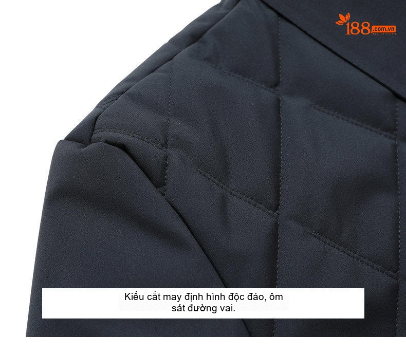 Áo Khoác Cotton Nam Trung Niên Cổ Lông Tơ Tằm Tháo Rời Màu Đen, Xanh Navy, Be chi tiết 17
