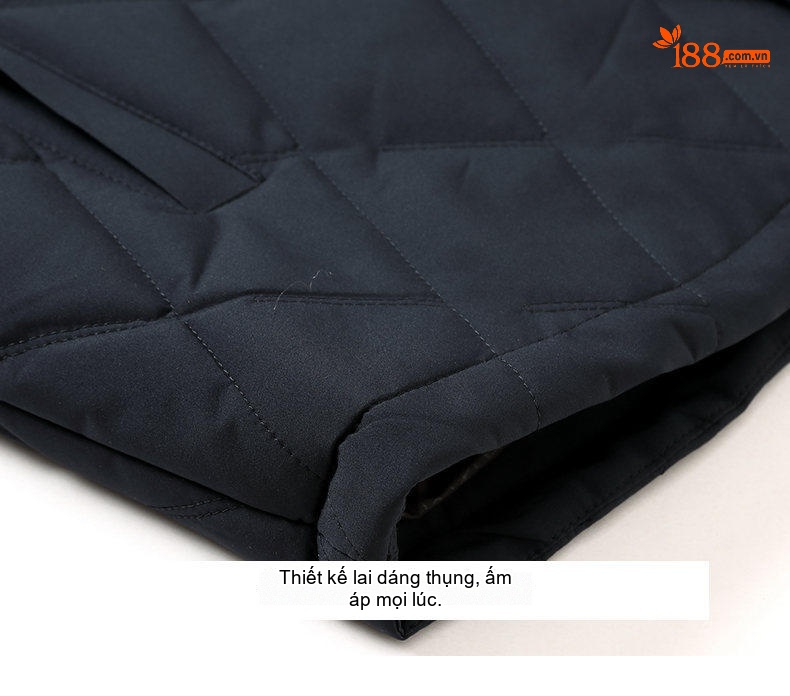 Áo Khoác Cotton Nam Trung Niên Cổ Lông Tơ Tằm Tháo Rời Màu Đen, Xanh Navy, Be chi tiết 21