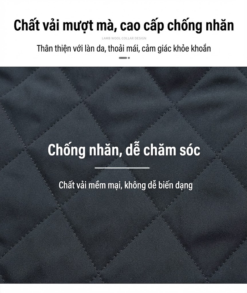 Áo Khoác Cotton Nam Trung Niên Họa Tiết Ô Vuông Nhẹ Mỏng Phong Cách Công Sở Màu Xanh Đen chi tiết 12