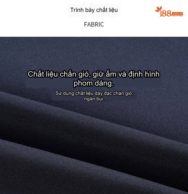 Áo Khoác Cotton Nam Trung Niên Lót Lông Dày Dặn Có Mũ Trùm Đầu Màu Đen, Xanh Navy chi tiết 3