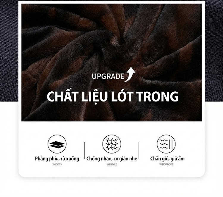 Áo Khoác Cotton Nam Trung Niên Lót Lông Dày Dặn Có Mũ Trùm Đầu Màu Đen, Xanh Navy chi tiết 4