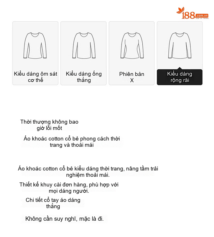 Áo Khoác Cotton Nữ Chần Bông Cổ Bẻ Dáng Ngắn Màu Be, Đen, Hồng chi tiết 2