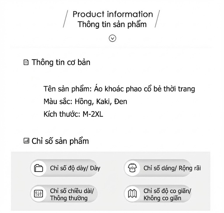 Áo Khoác Cotton Nữ Chần Bông Cổ Bẻ Dáng Ngắn Màu Be, Đen, Hồng chi tiết 13